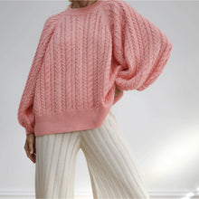 Load image into Gallery viewer, Oversized Cable Knit Crew Neck