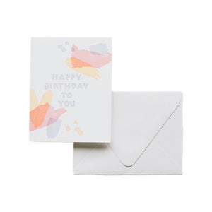 Letterpress Card - Happy Birthday Watercolor