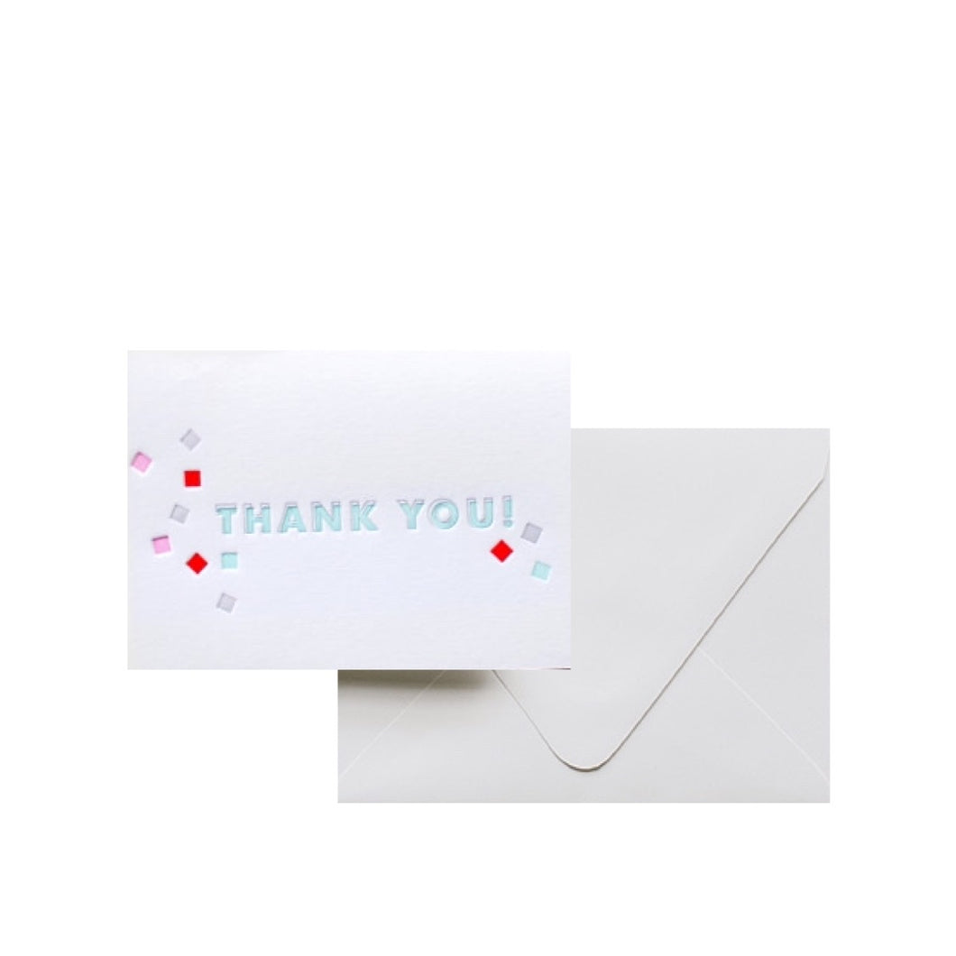 Letterpress Card - Thank You Confetti