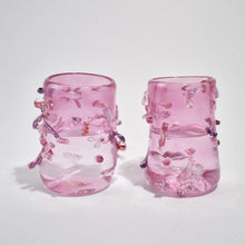 Load image into Gallery viewer, Pink Cane Glass Tumbler Set