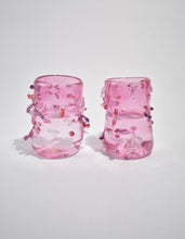 Load image into Gallery viewer, Pink Cane Glass Tumbler Set