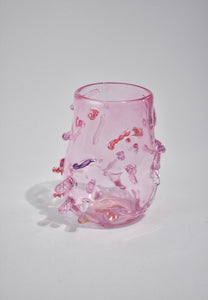 Pink Cane Glass Tumbler Set